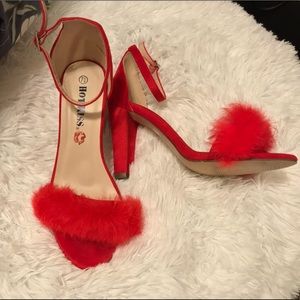 Red Hot 🌶 Fuzzy Heels!